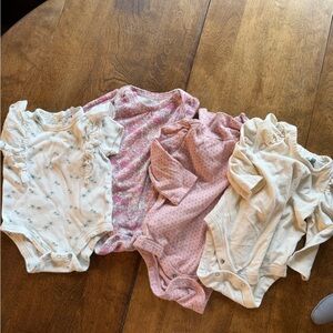 GAP Baby Bodysuits Set - White, Pink, Cream